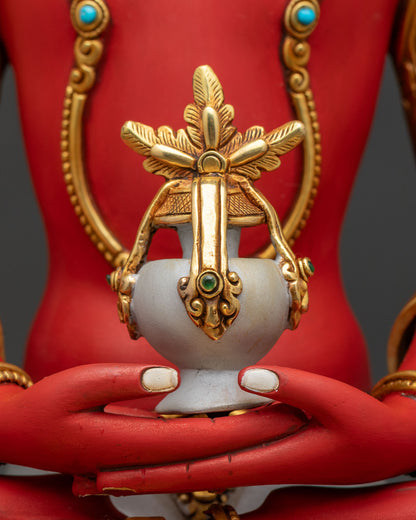 Premium Amitayus Statue – Hand-Painted Longevity Buddha Sculpture