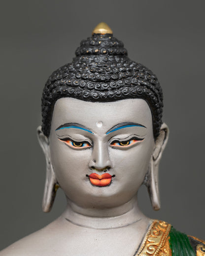 Hand-Painted Shakyamuni Buddha Statue | Spiritual Copper Artwork