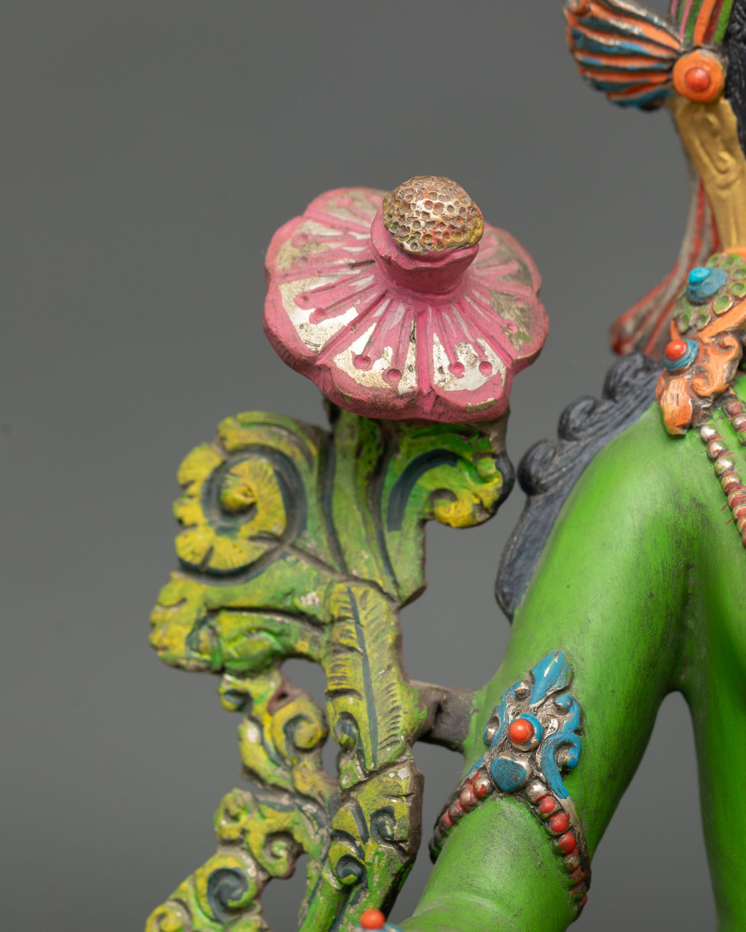 Green Tara Statue | Hand-Painted Buddhist Goddess Artwork