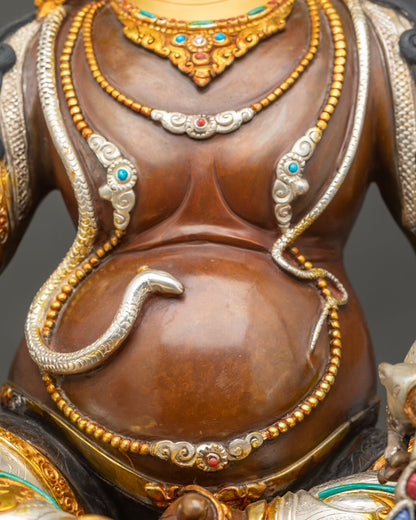 Oxidized Dzambhala Statue – Buddhist Wealth & Prosperity Deity Figurine