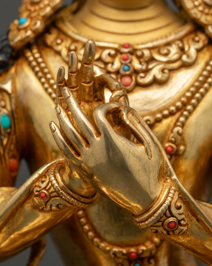 Manjushri Copper Statue | Bodhisattva of Wisdom for Meditation Spaces