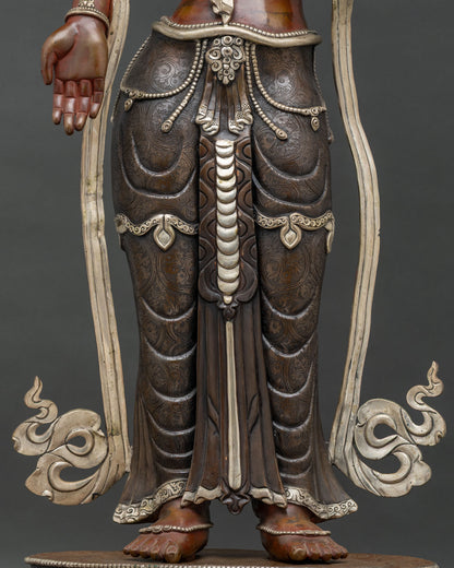 Standing Green Tara Statue from Nepal | Life-Size Buddhist Sculpture