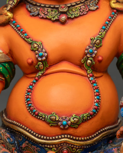 Yellow Dzambhala Statue | Traditional Newari Craftsmanship