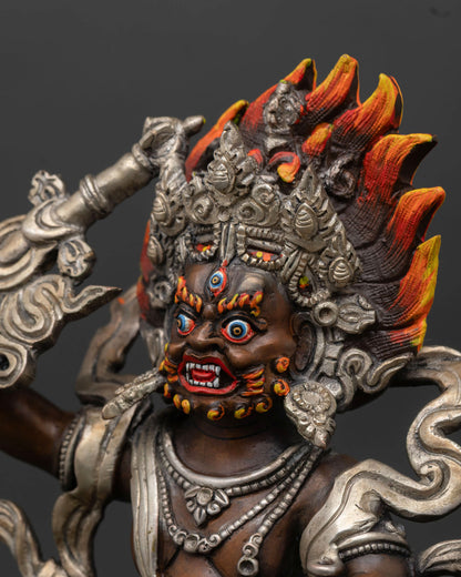 Buddhist White Dzambhala Statue - Handcrafted in Nepal