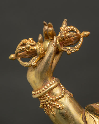 Vajrapani Statue | 24K Gold-Gilded Copper Art