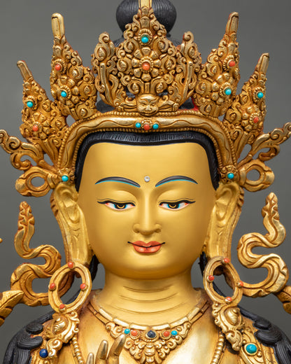 Bodhisattva Manjushree Statue – Buddhist Art of Wisdom Deity