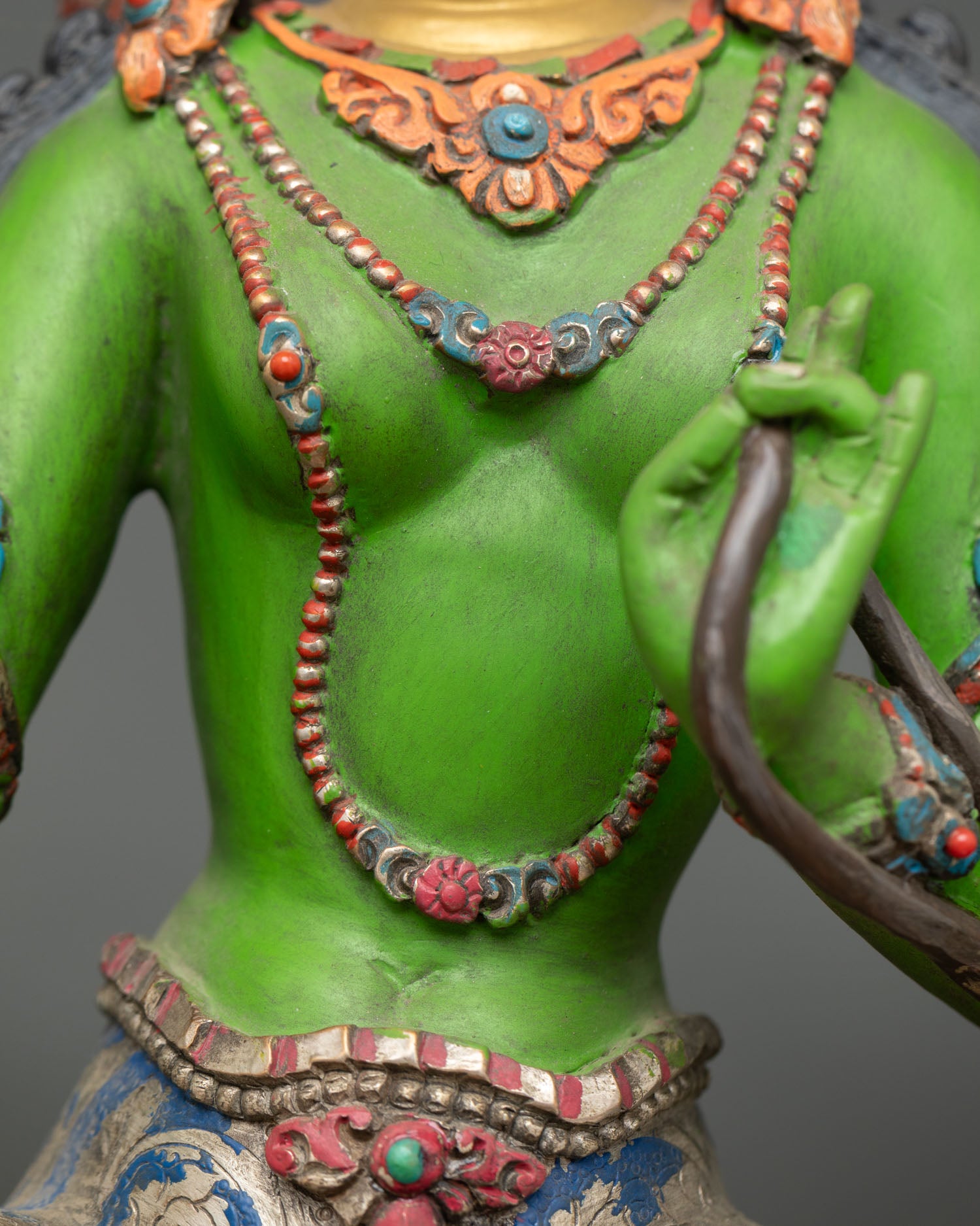 Green Tara Statue | Hand-Painted Buddhist Goddess Artwork