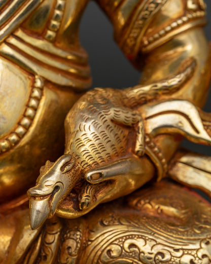 Dzambhala On Jeweled Throne Statue | Tibetan Buddhist Sculpture