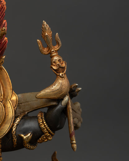 Wrathful Six-Armed Mahakala Statue | Powerful Vajrayana Buddhist Artwork