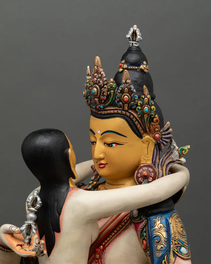 Vajrasattva and Consort | Sacred Vajrayana Union Sculpture