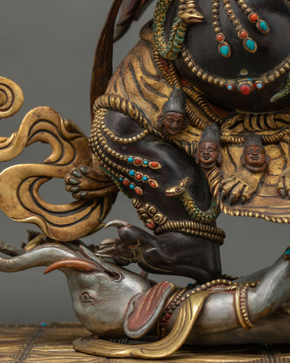 Authentic Six Armed Mahakala Copper Statue | Handmade in Nepal
