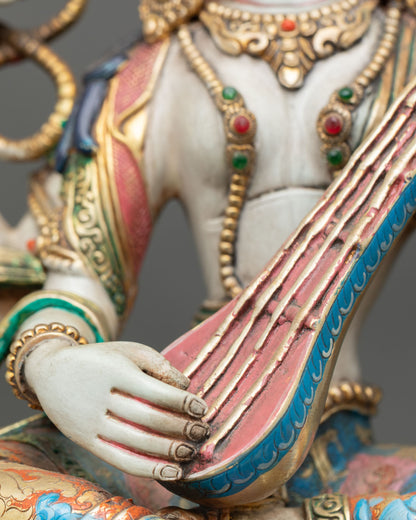 Beautiful Goddess Saraswati Sculpture | Handcrafted in Nepal