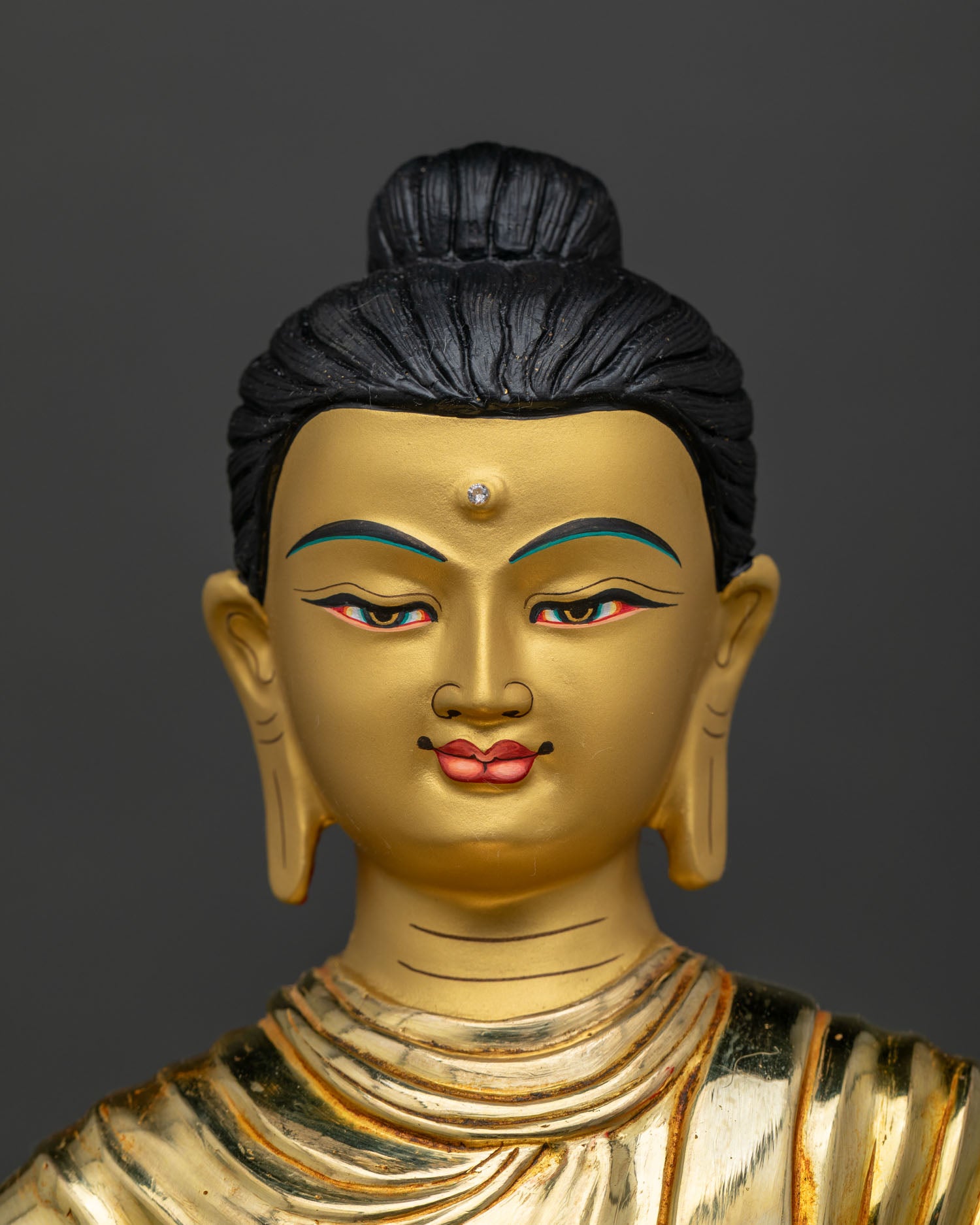 Shakyamuni Buddha Statue with Jeweled Throne | Nepali Art & Craft