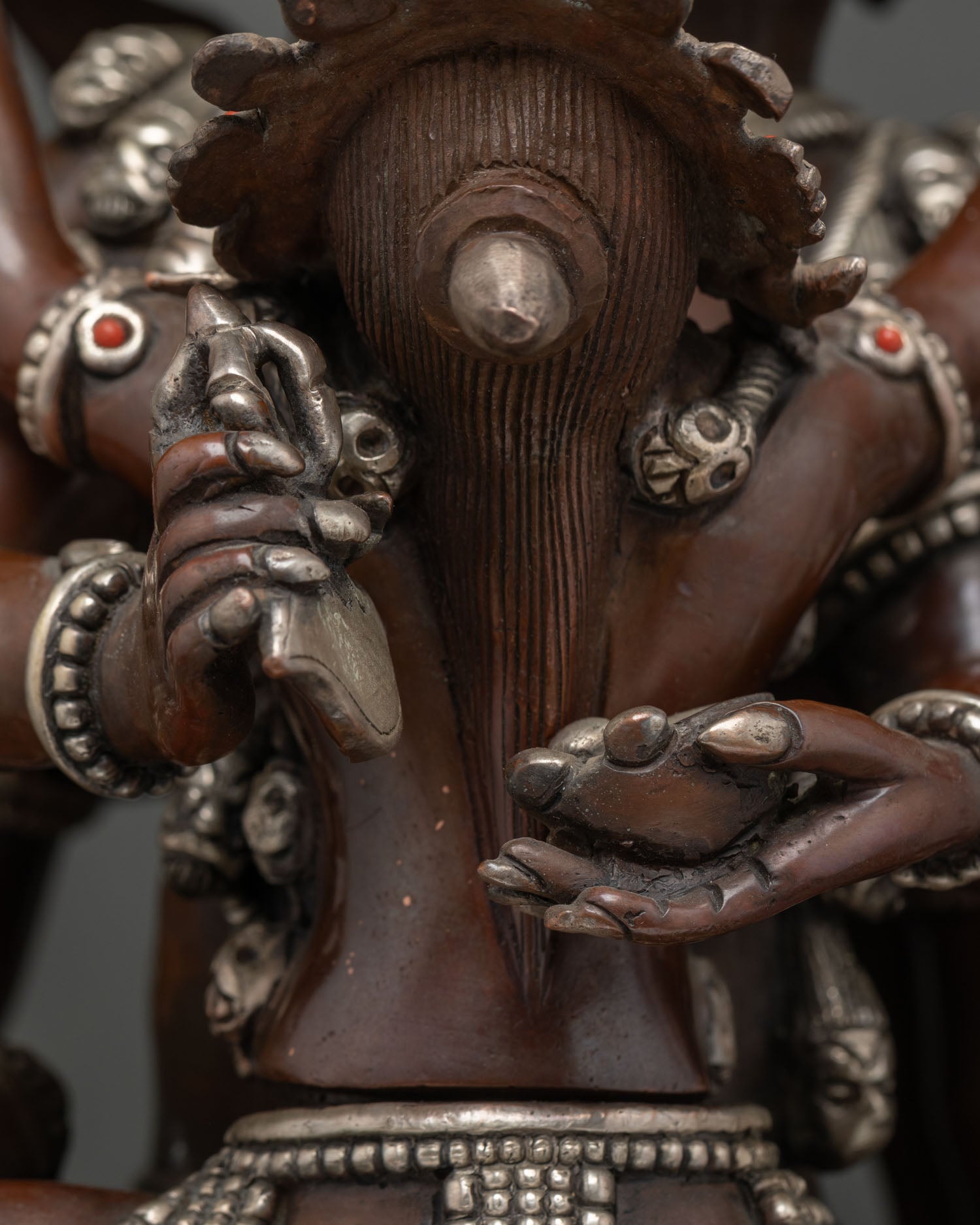 Buffalo-headed Yamantaka Statue | Large-Size Oxidized Copper Sculpture