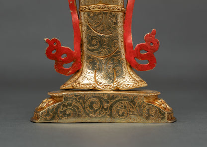 Guru Rinpoche with Two Consorts Statue – Sacred Vajrayana Art