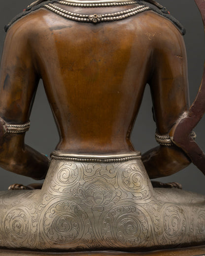Crowned Amitabha Buddha Statue from Nepal | Lord of the Pure Land