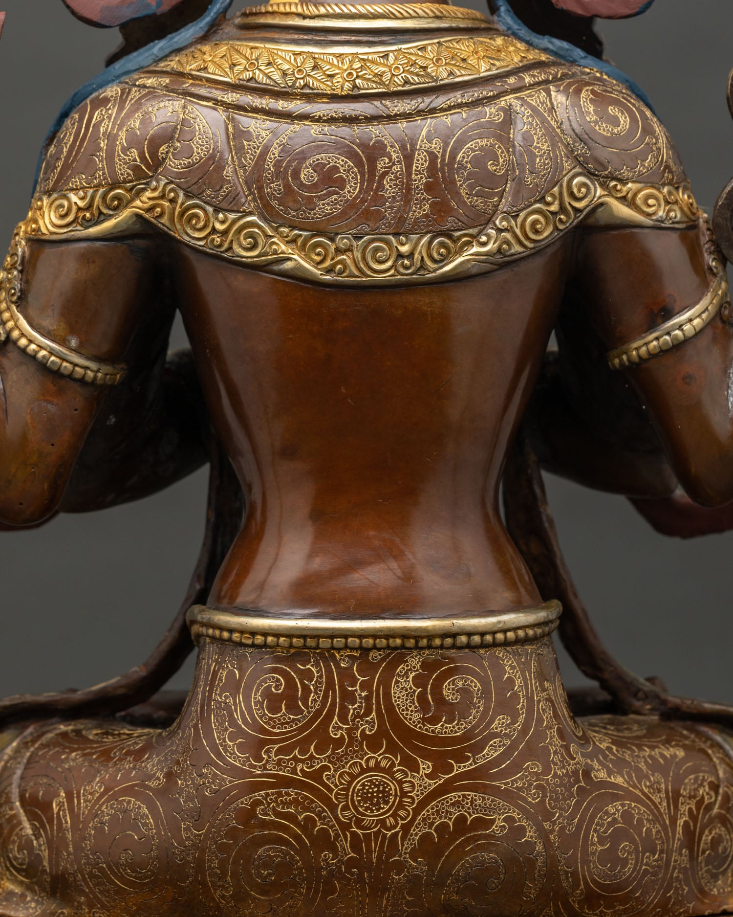 Oxidized Chenrezig Statue - Spiritual Home and Altar Decor