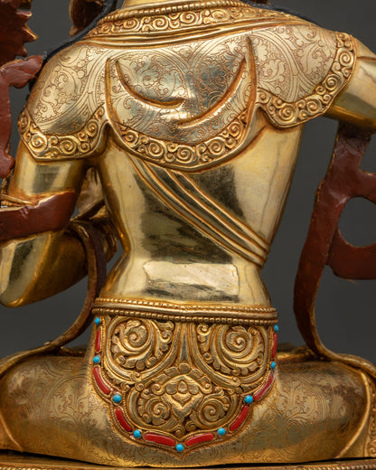 Bodhisattva Manjushri Statue | 24K Gold Fire-Gilded Buddhist Artwork