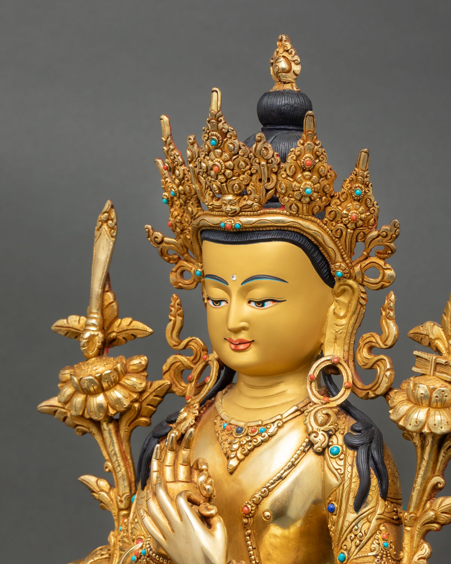 Bodhisattva Manjushree Statue – Buddhist Art of Wisdom Deity