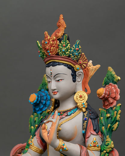White Tara Statue | Sacred Feminine Deity of Mercy and Long Life