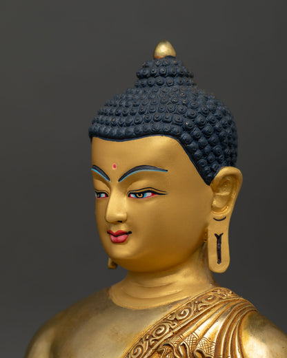 Shakyamuni Buddha | 24K Gold Gilded Copper Sculpture