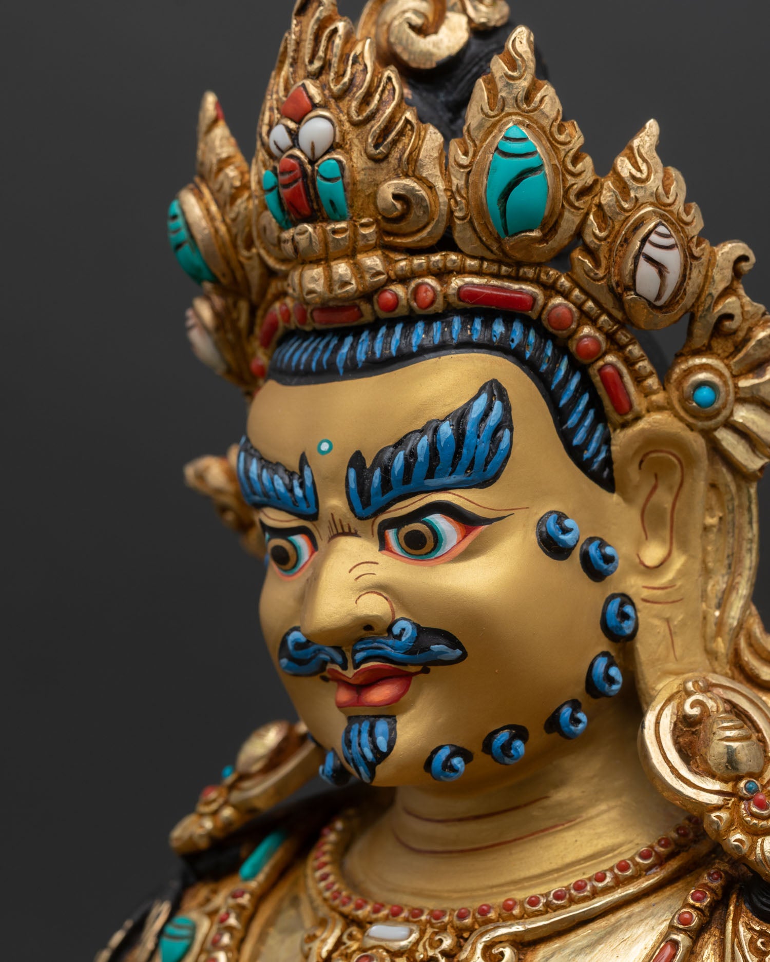 Dzambhala Wealth Deity | Gold Gilded Buddhist Statue