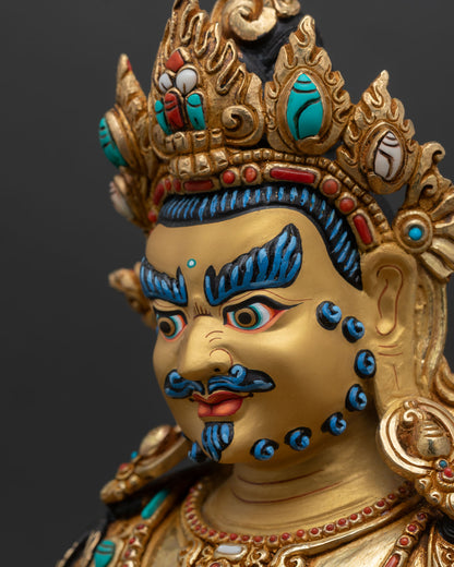 Dzambhala Wealth Deity | Gold Gilded Buddhist Statue