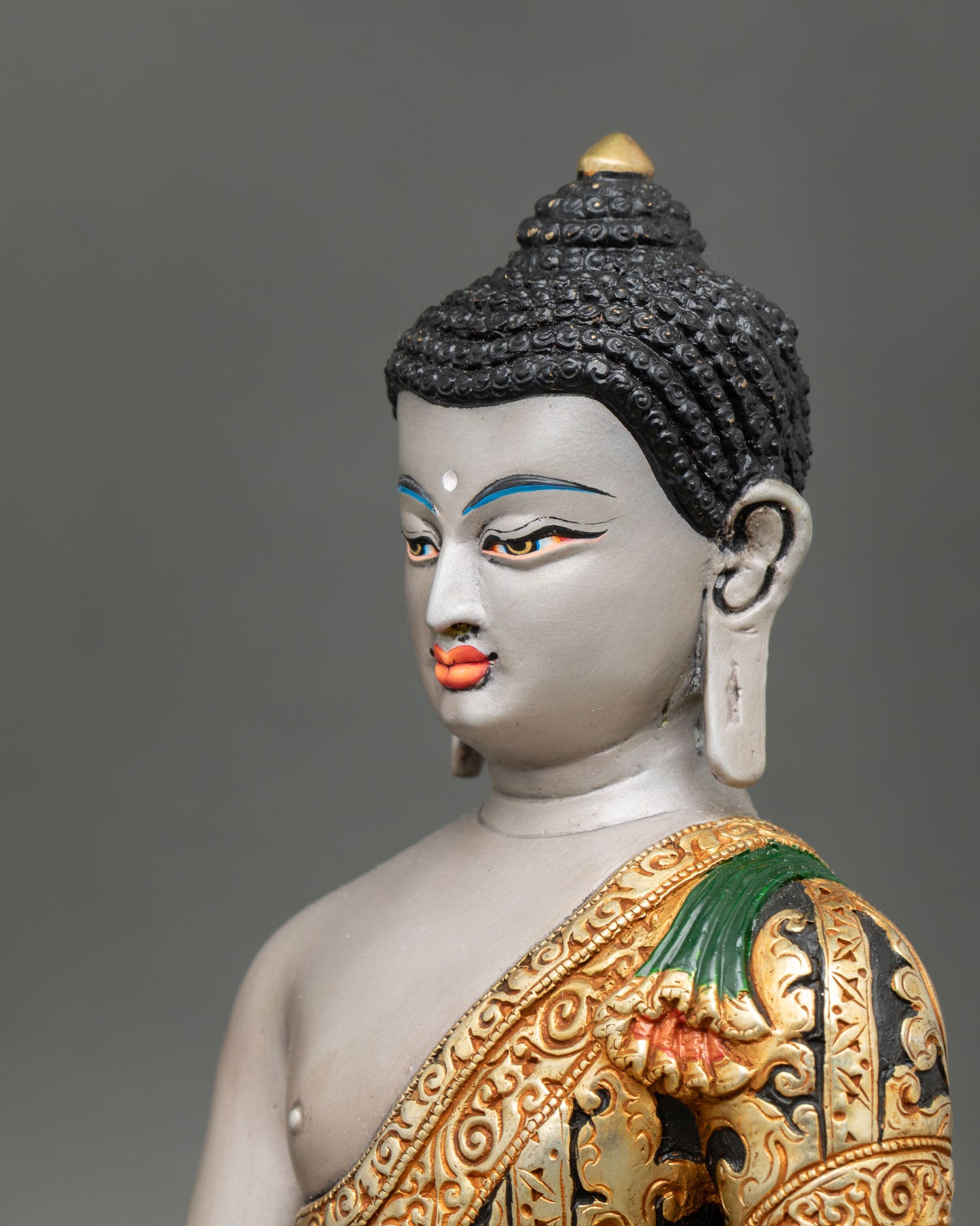 Hand-Painted Shakyamuni Buddha Statue | Spiritual Copper Artwork