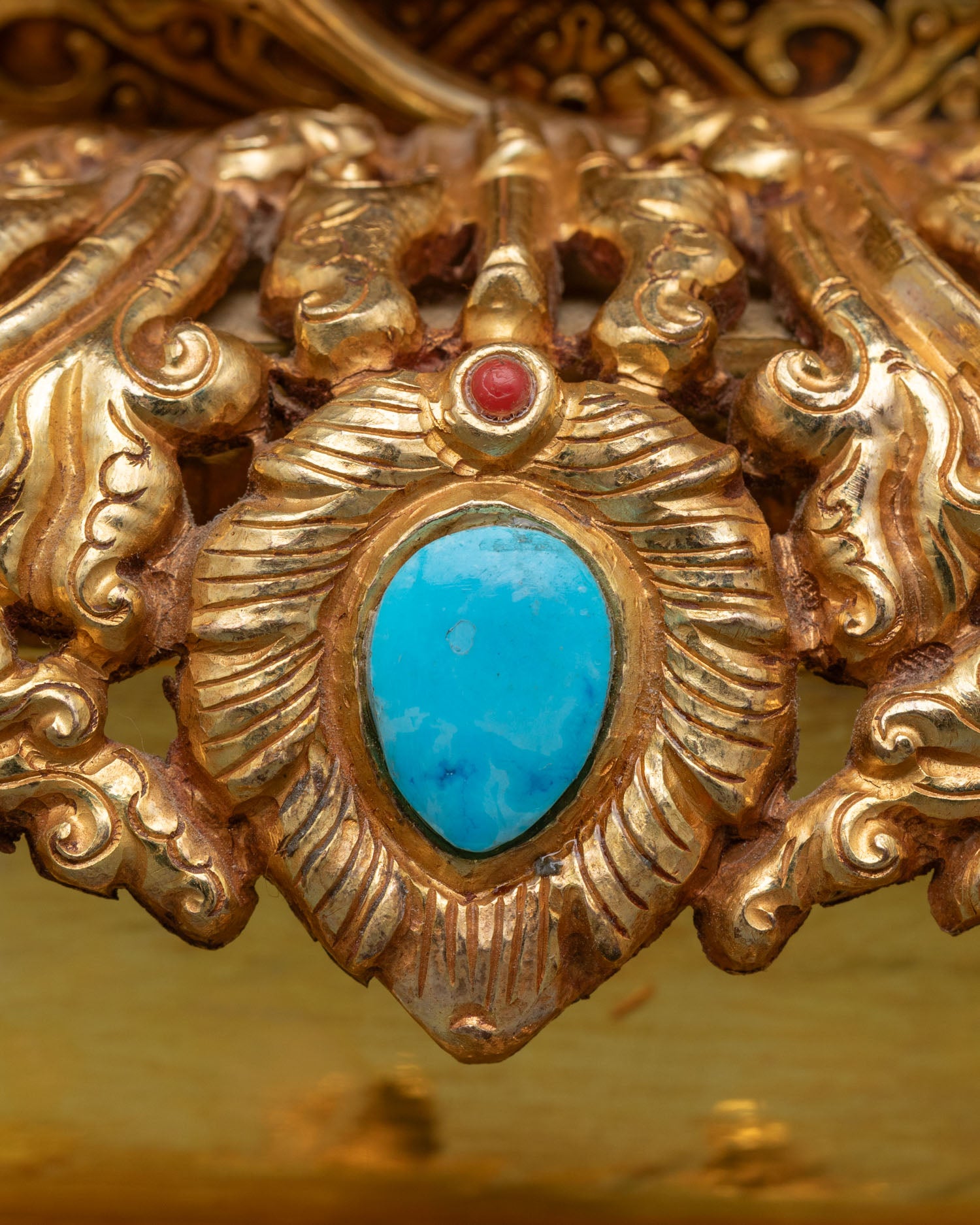 Dzambhala On Jeweled Throne Statue | Tibetan Buddhist Sculpture