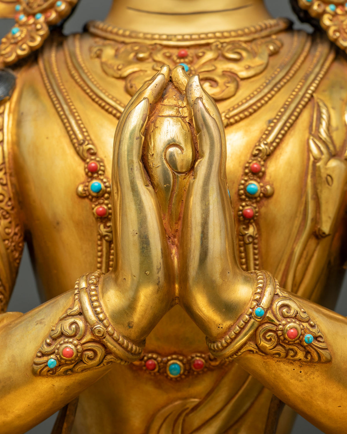 Four-Armed Chenrezig (Avalokiteshvara) Statue | Handmade Buddhist Decor