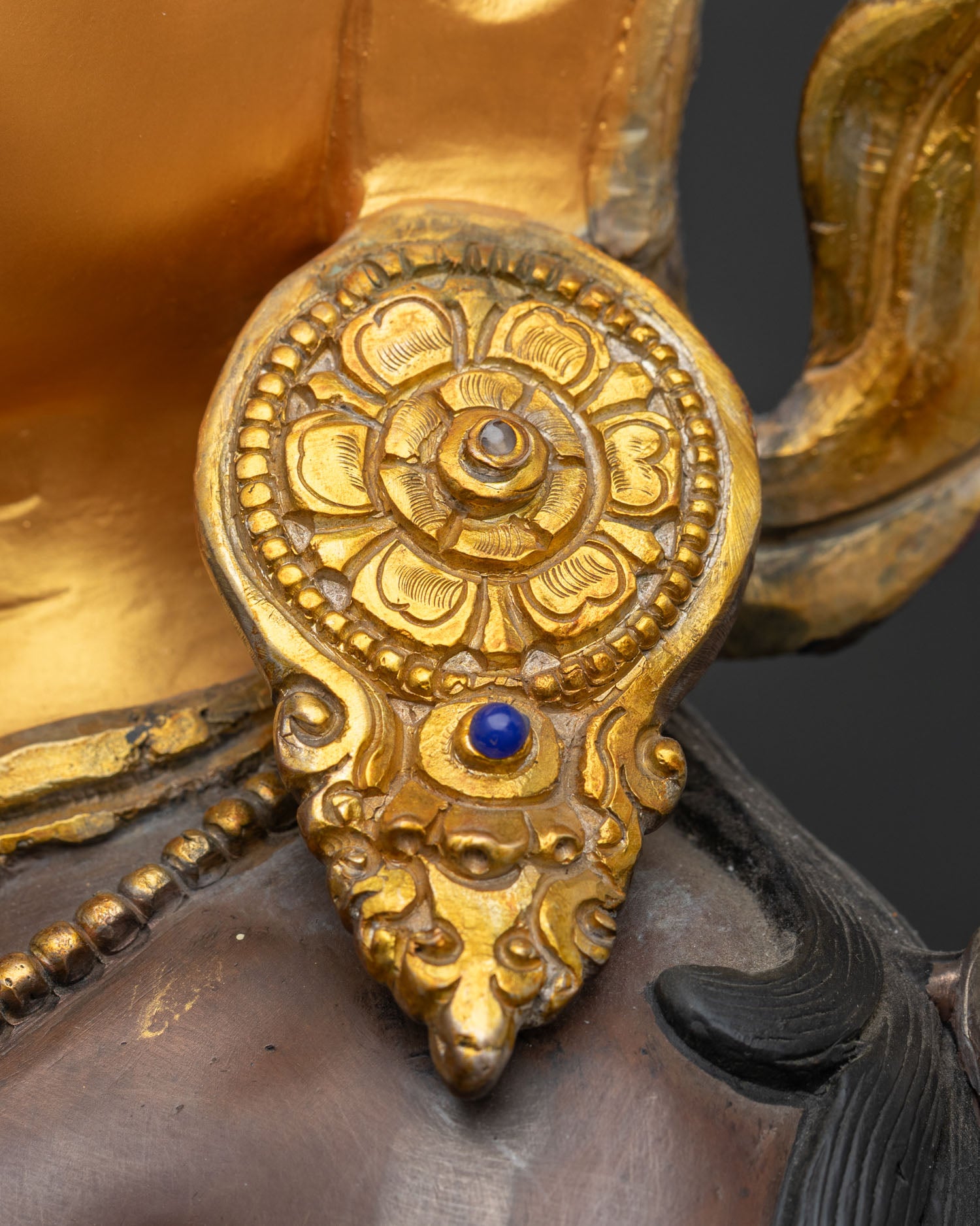 Spiritual Green Tara Statue – Handcrafted Oxidized Copper Sculpture