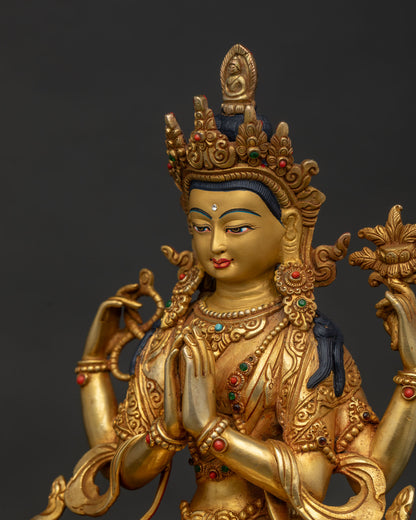 Enthroned Chenrezig Statue for Sale | Bodhisattva of Compassion