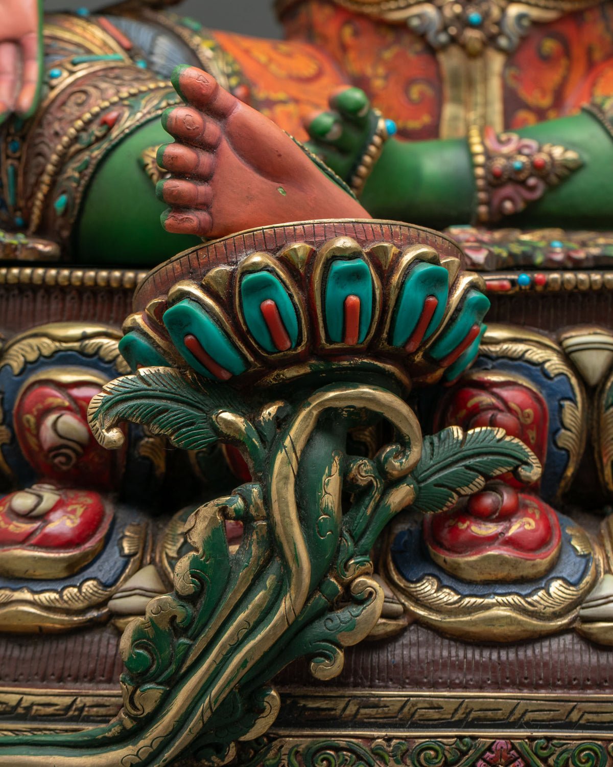 Vibrant Green Tara Sculpture – Handcrafted Nepali Buddhist Art