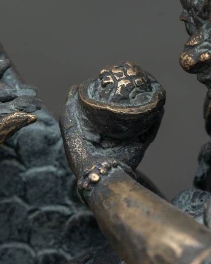 Buddhist Hayagriva Yab-Yum Statue from Nepal | Handmade Bronze Figure