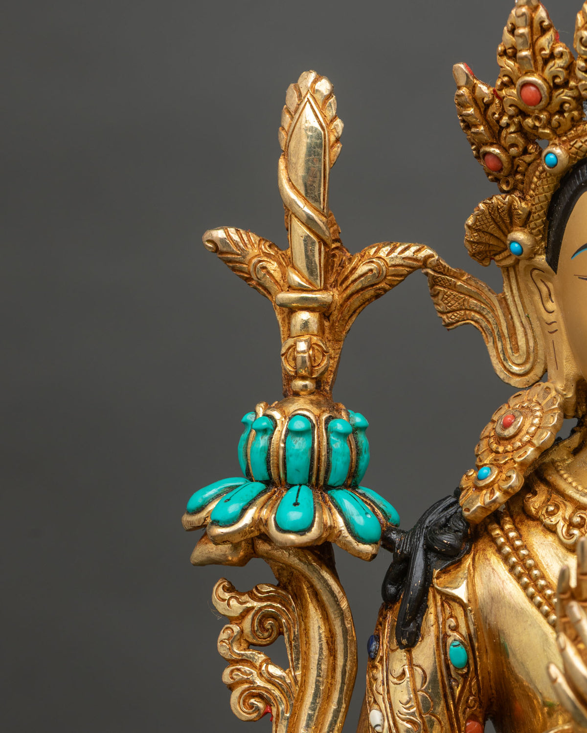 Manjushri Copper Statue | Bodhisattva of Wisdom for Meditation Spaces