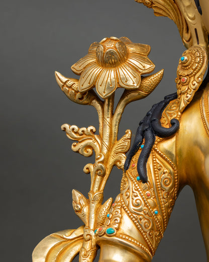 Beautiful White Tara | Himalayan Meditation Copper Sculpture