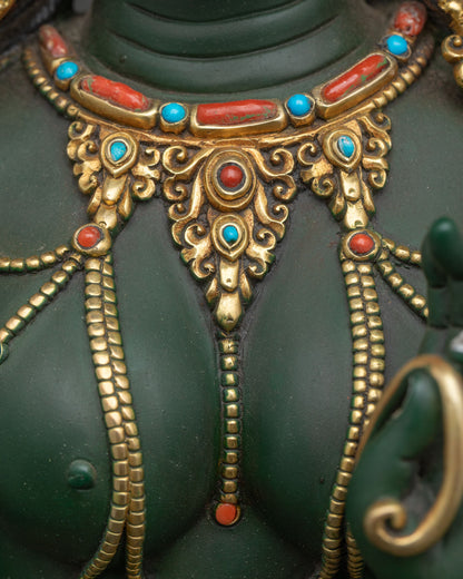 Standing Green Tara Statue | Large Buddhist Shrine Decor