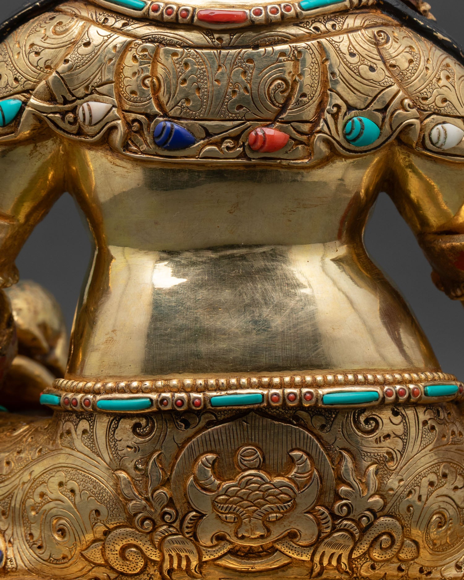 Dzambhala Wealth Deity | Gold Gilded Buddhist Statue