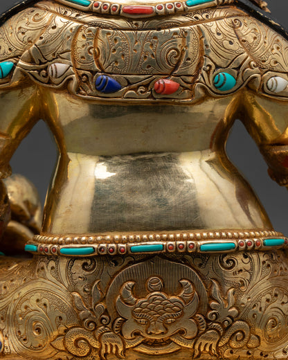 Dzambhala Wealth Deity | Gold Gilded Buddhist Statue