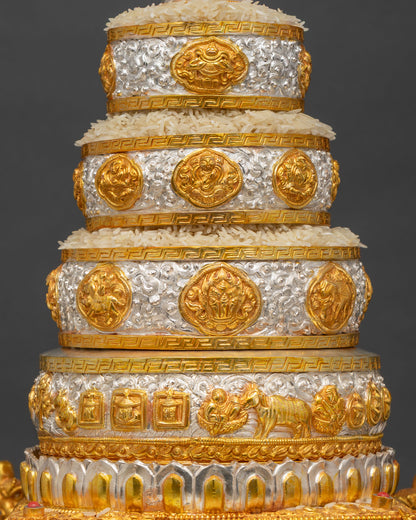 6" Buddhist Mandala Offering Set | Traditional Altar Decor