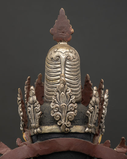 Crowned Medicine Buddha Statue | Spiritual Handmade Sculpture