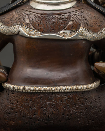 Dzambhala with Consort Statue | Lost-Wax Buddhist Art from Nepal