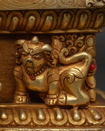 Green Tara with Throne Statue | Goddess of Compassion and Protection