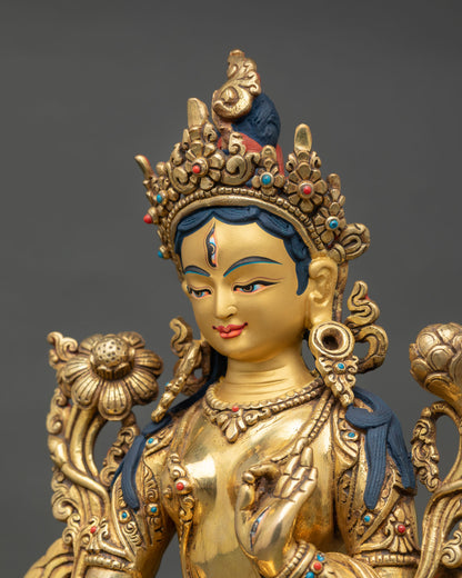 White Tara Statue | Female Bodhisattva of Longevity