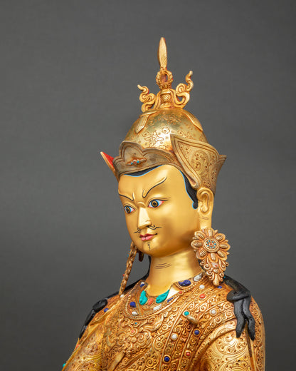 Enlightened Guru Rinpoche | Lost Wax Copper Sculpture