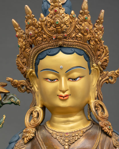 Green Tara Statue | Handmade Copper Art for Spiritual Practice