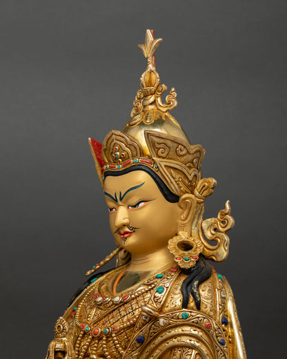 Powerful Guru Padmasambhava Statue | Buddhist Copper Figurine