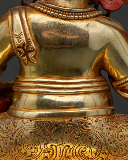Dzambhala On Jeweled Throne Statue | Tibetan Buddhist Sculpture