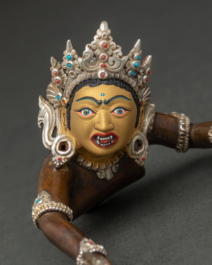 Dzambhala with Consort Statue | Lost-Wax Buddhist Art from Nepal