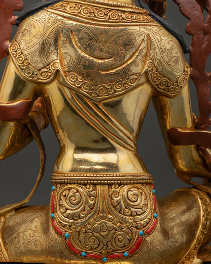 Compassionate Green Tara Statue | Lost Wax Casted Copper Sculpture